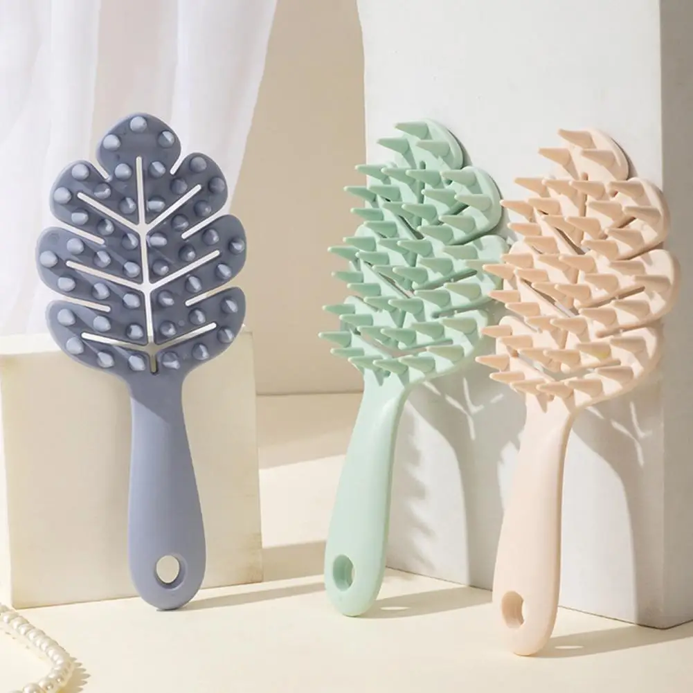 

Massage Hair Brush Long Handle Vented Hair Brush Wide Tooth Paddle Comb Anti-static Detangling Brush for Thin Thick Curly Wet