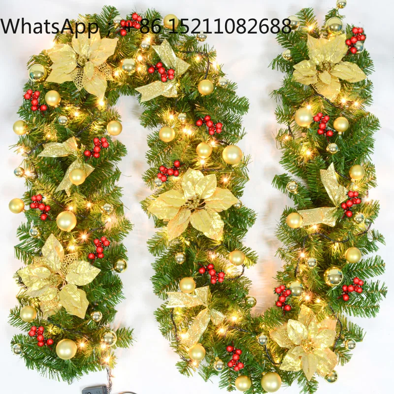 LLY Christmas rattan Christmas decoration Christmas tree wreath wall hanging door hanging hotel shopping mall scene layout