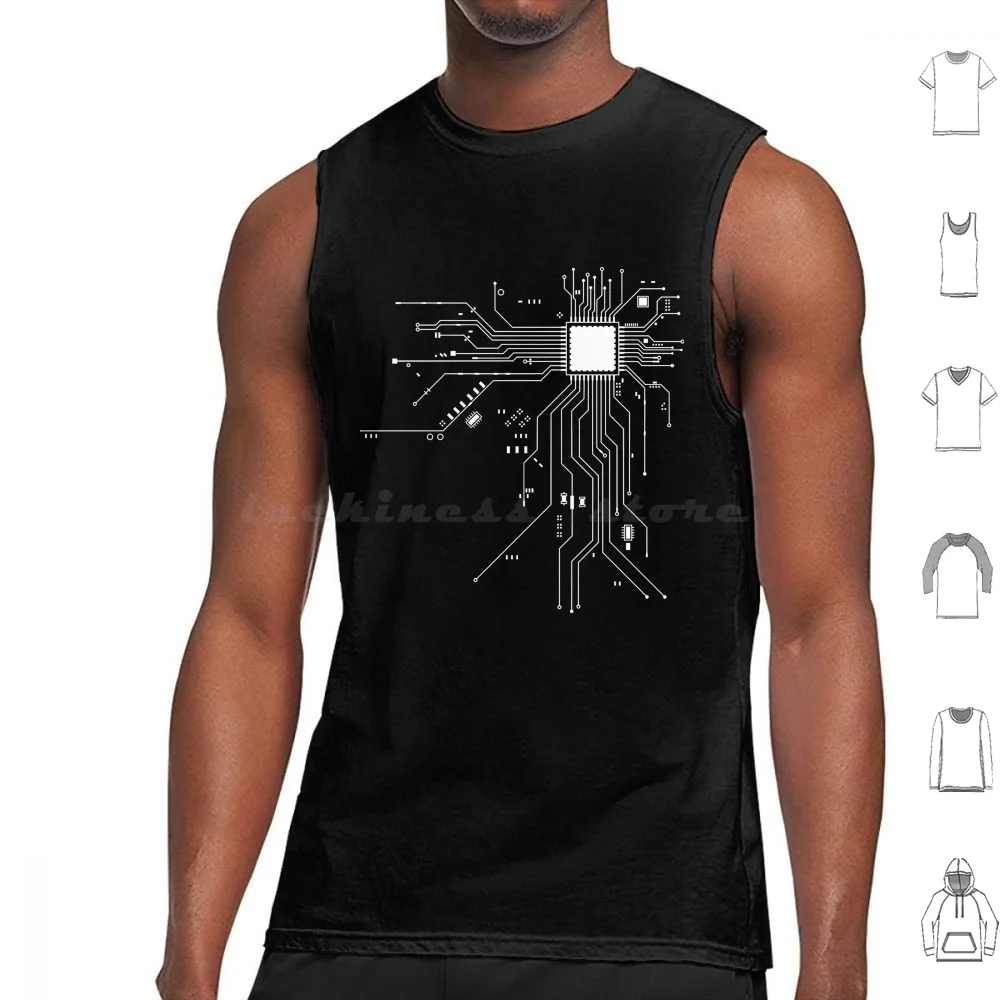 Cpu Processor Circuit Diagram Tank Tops Print Cotton Cpu Processor Circuit Diagram