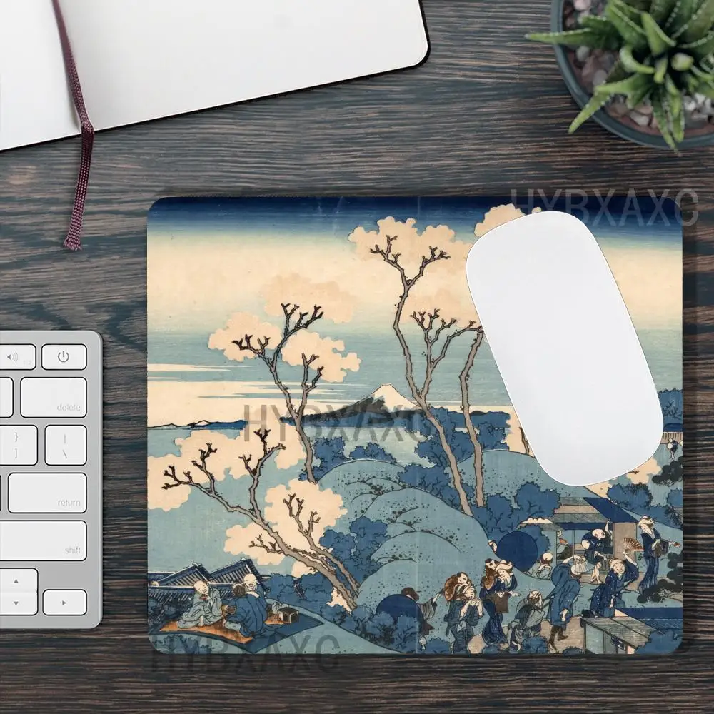 

HYBXAXC Ukiyo-e Cherry Blossom Mount Fuji Small Mouse Pad Rubber Desk Mat for Gaming Office Mousepad with Stitched Edges