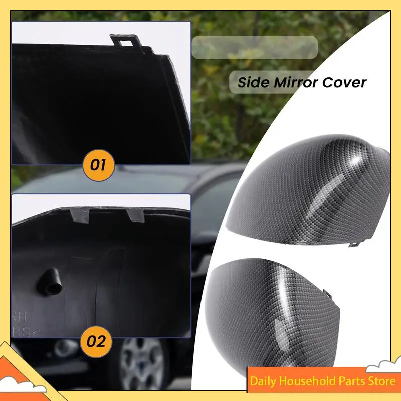 【تخفيضات كبيرة】غطاء مرآة الجناح الجانبي من ألياف الكربون أغطية مرايا الرؤية الخلفية لسيارة Ford Fiesta Mk7 2008 2009 2010 2011 2012 2013-2