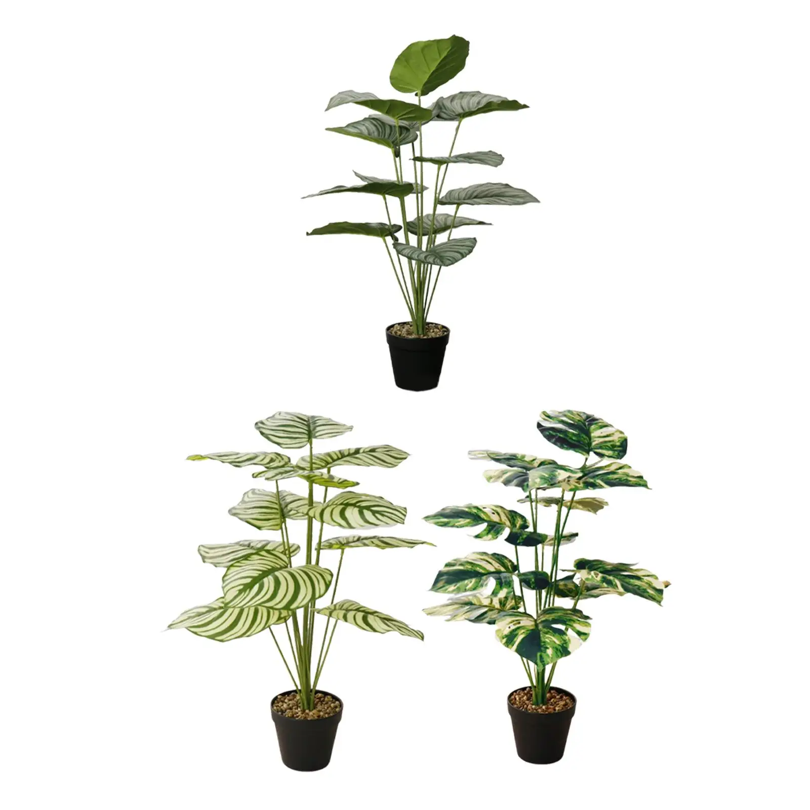 Artificial Plants Greenery Bonsai Potted Plant for Shelf Living Room Bedroom