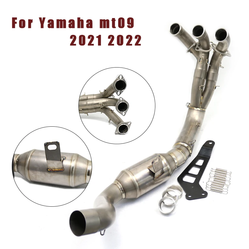 Off-road Motorcycle Full Exhaust System Modified Muffler For Yamaha Mt09 mt 09 2021-2022 Titanium Alloy Front Manifold