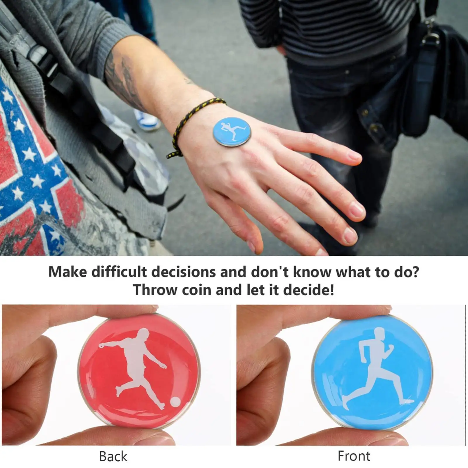 

1pc Referee Side Toss Coin Double Face Sports Football Pattern Volleyball portable Coin Souvenirs Gift double-sided design