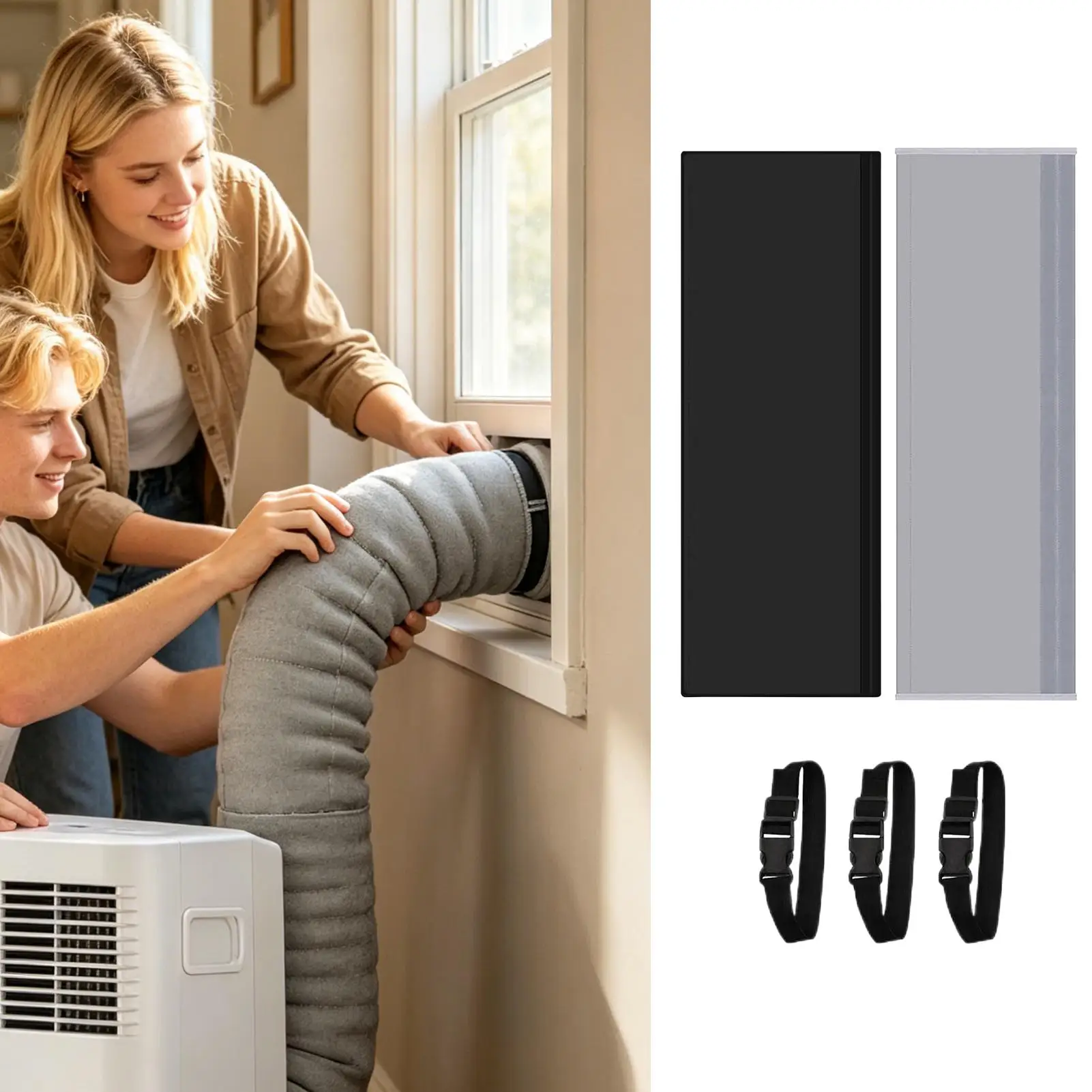 Universal Air Conditioner Hose Cover Insulated Washable Air conditioning hose vent insulation sleeve for Reduce heat