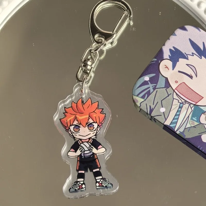 Haikyu!! Anime kawaii pendant Hinata Shoyo and Kawa Tetsu's solitary claw grinding high-value schoolbag pendant acrylic keychain