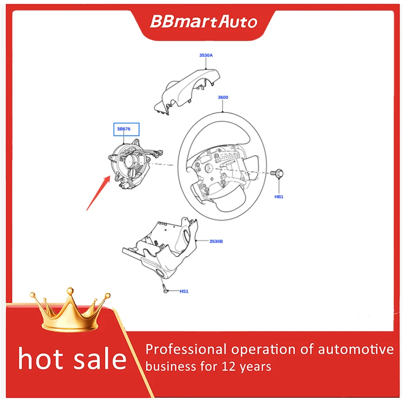 

LR018556 BBmart Auto Parts Clock Spring 1pcs for Land Rover Discovery 3 4 Range Rover Sport