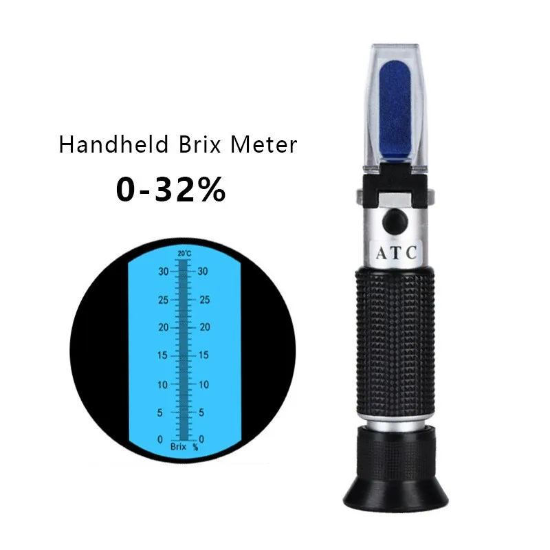 Handheld Refractometer Fruit Sugar Meter 0-32% Brix Meter Refractometer