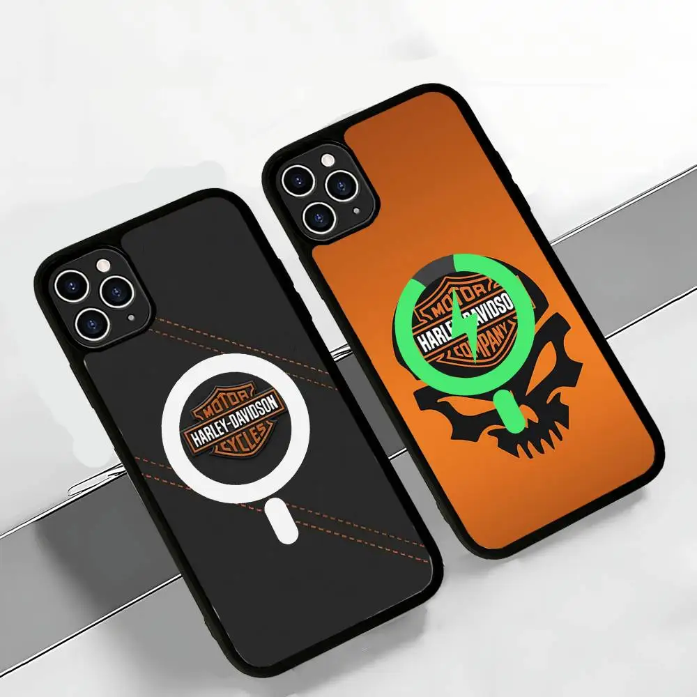 Image of H-HarleyS LOGO Davidson Magnetische Kabellose Handyhülle für iPhone 17 16 15 14 13 12 11 Pro Max Plus Mag Phone Cover