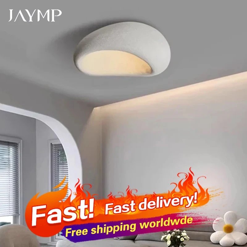 Nordic Wabi Sabi LED Ceiling Light Modern Bedroom Lamp Cream Style Chandeliers Designer Creative Home Decor Room Lustre  Fixture