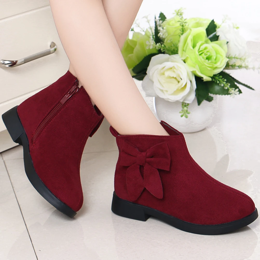 

Children's Single Boots Toddler Girls Baby Shoe Ankle for Sole Material: Rubber Shoes Kids Miss Short