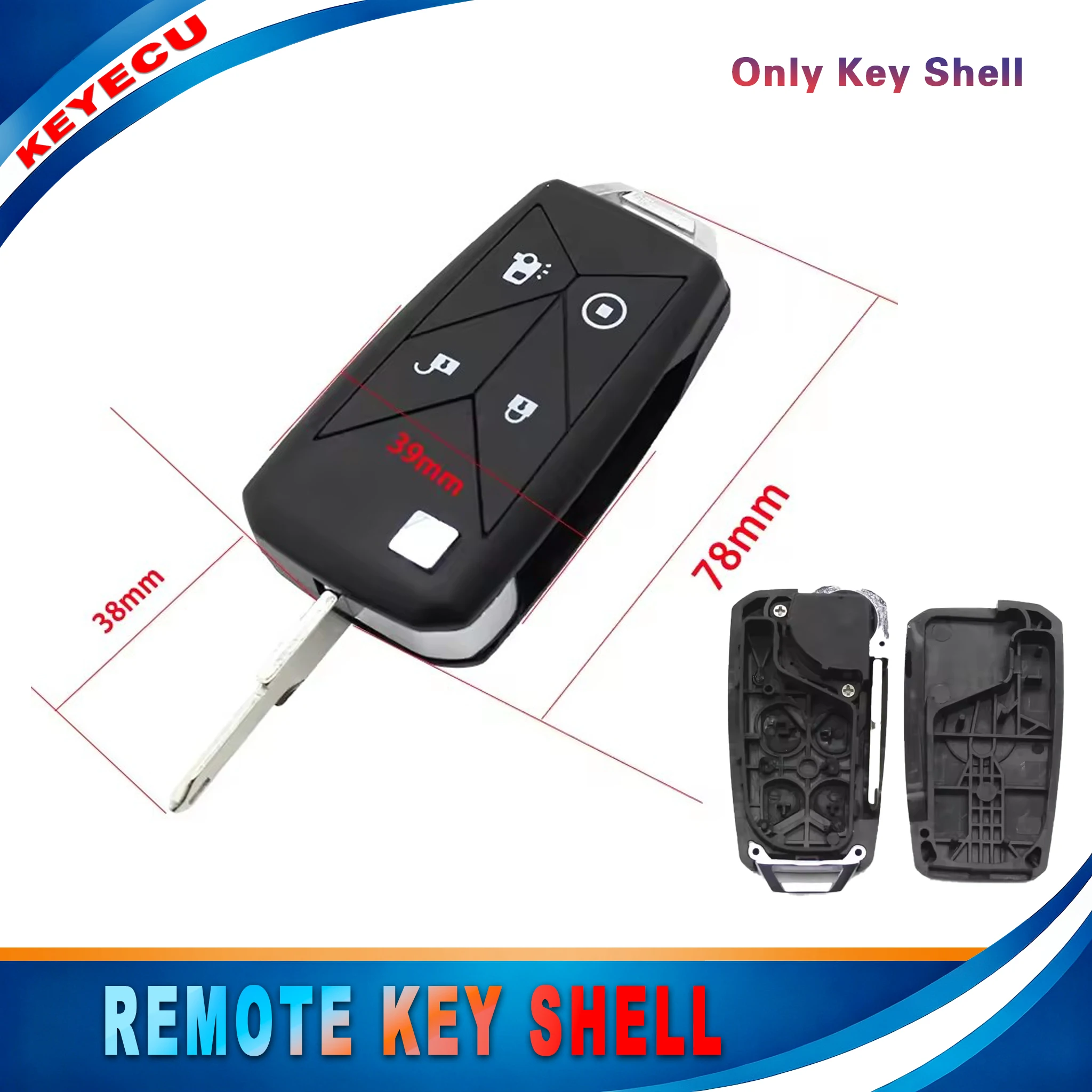 Keyecu 4 Buttons for Renault Pickup Truck Lorry Gamma Series T C K Flip Remote Car Key Shell Fob Cover Replacement