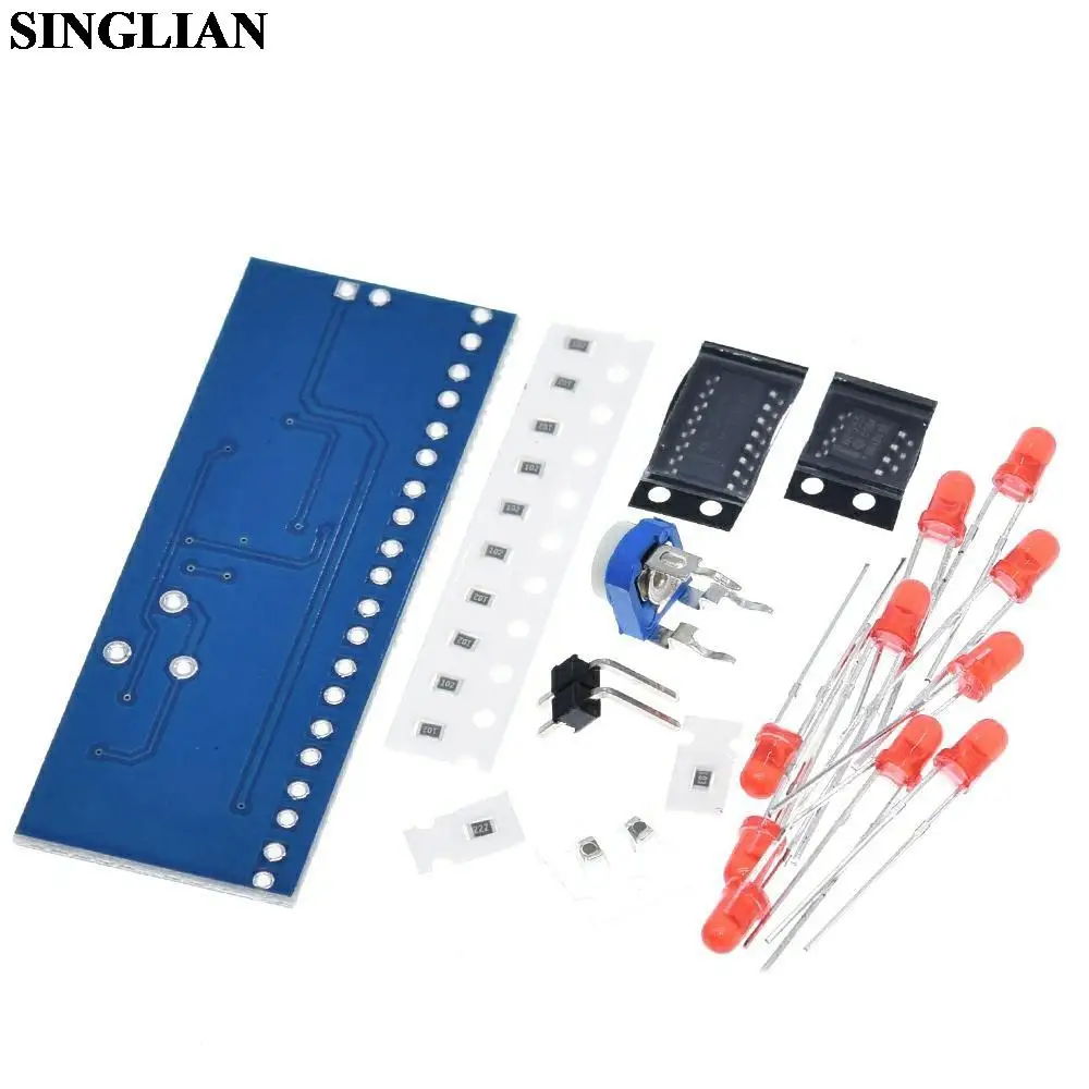 Kits electrónicos inteligentes NE555 + CD4017, módulo de luz LED que fluye el agua, Kit DIY