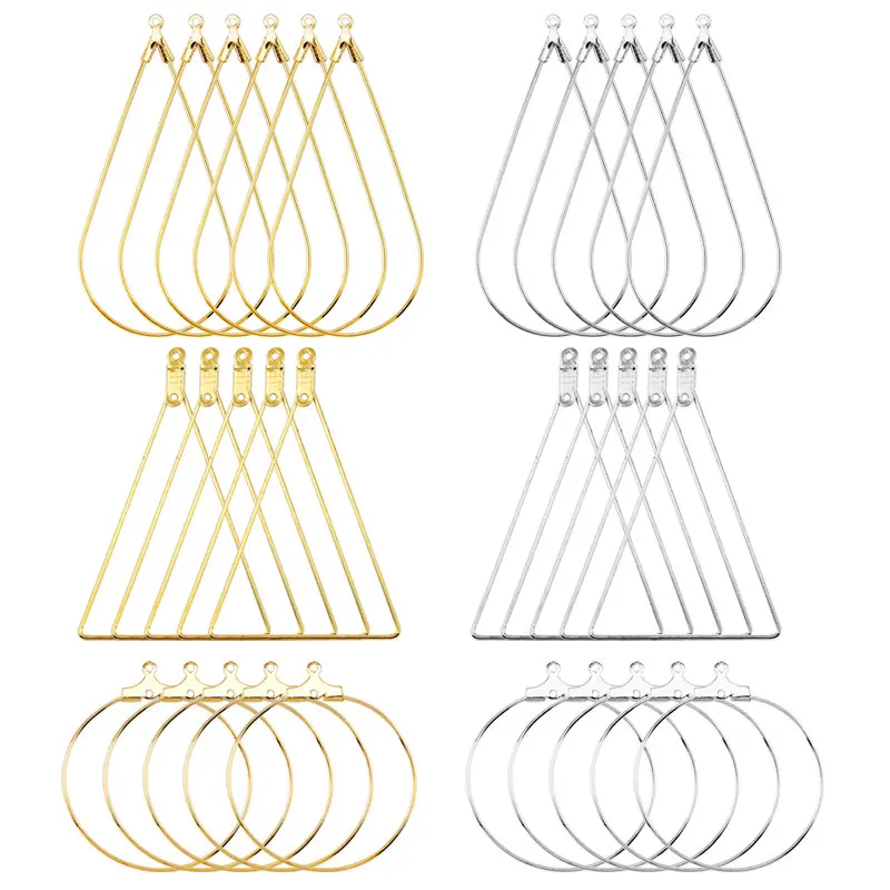 

Triangle Earring Hoops Round Ear Rings Teardrop Beading Hoop Earring For DIY Earring Making Supplies Jewelry Findings Women Gift