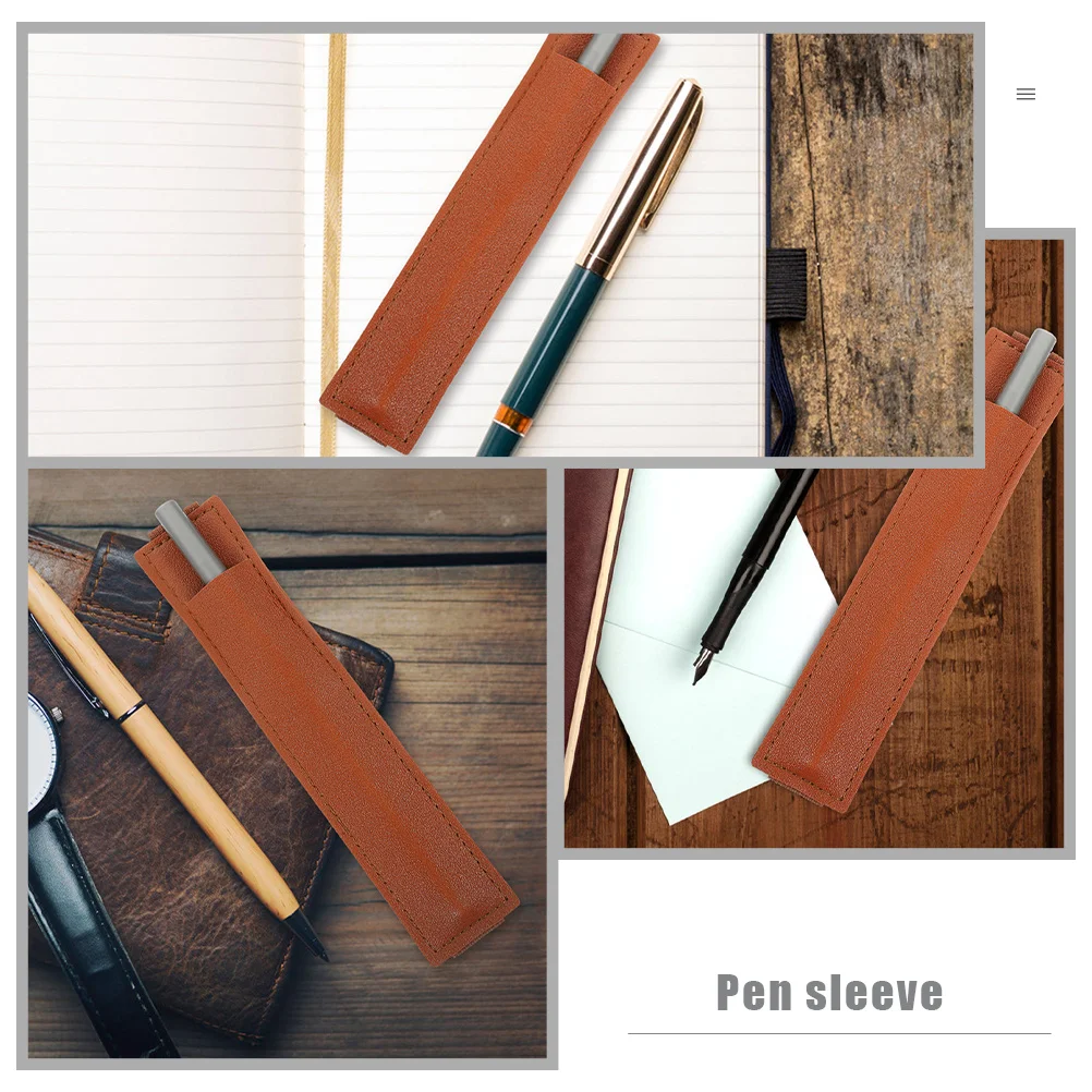 

4Pcs Pen Holder with Elastic Band for Notebook Pencil Storage Pouch Simple Color Design Elegant Gift Pen Holder for Notebook