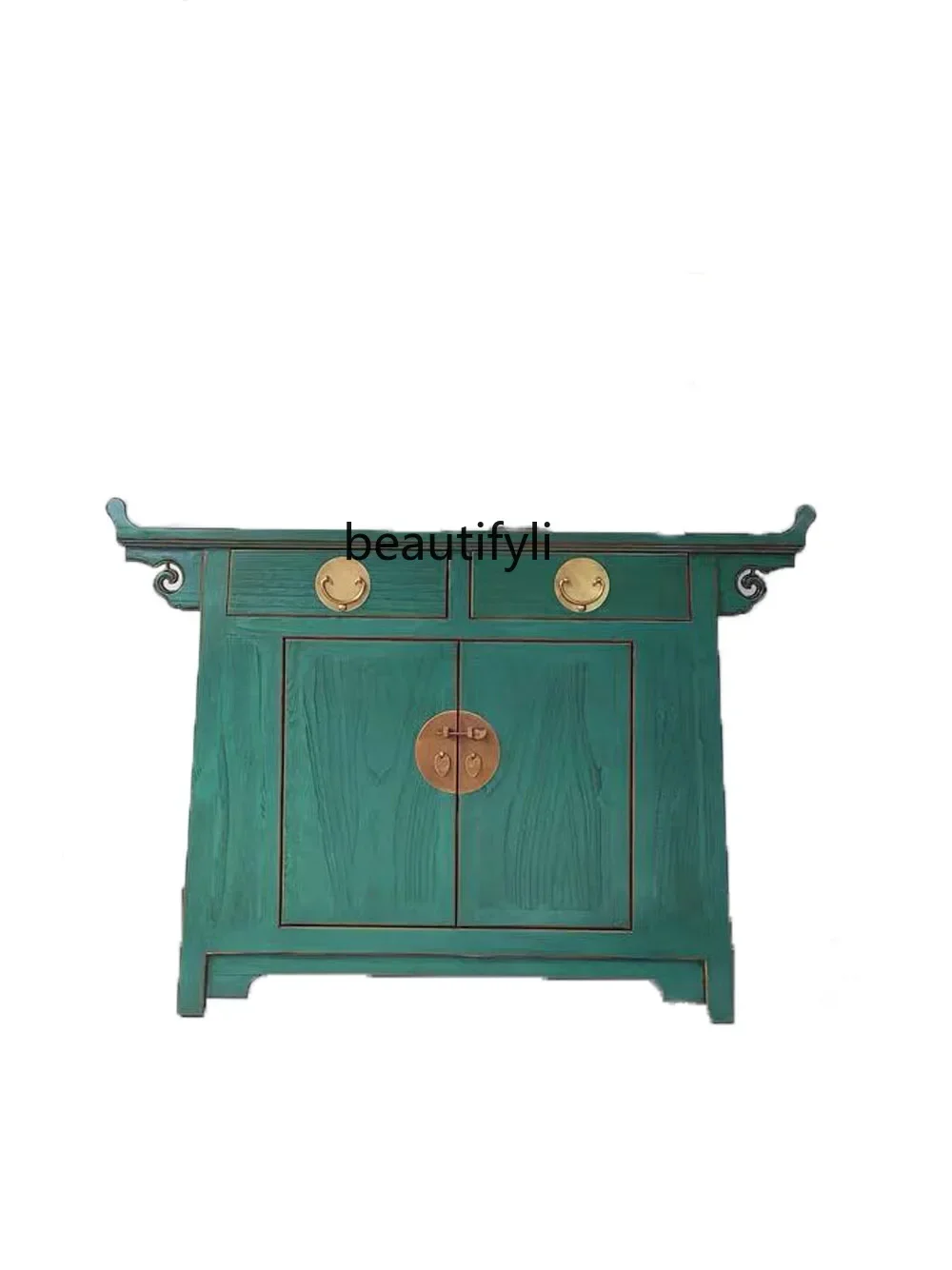 Neoclassical antique dining edge roll head fashion shoe cabinet solid wood porch cabinet foyer cabinet