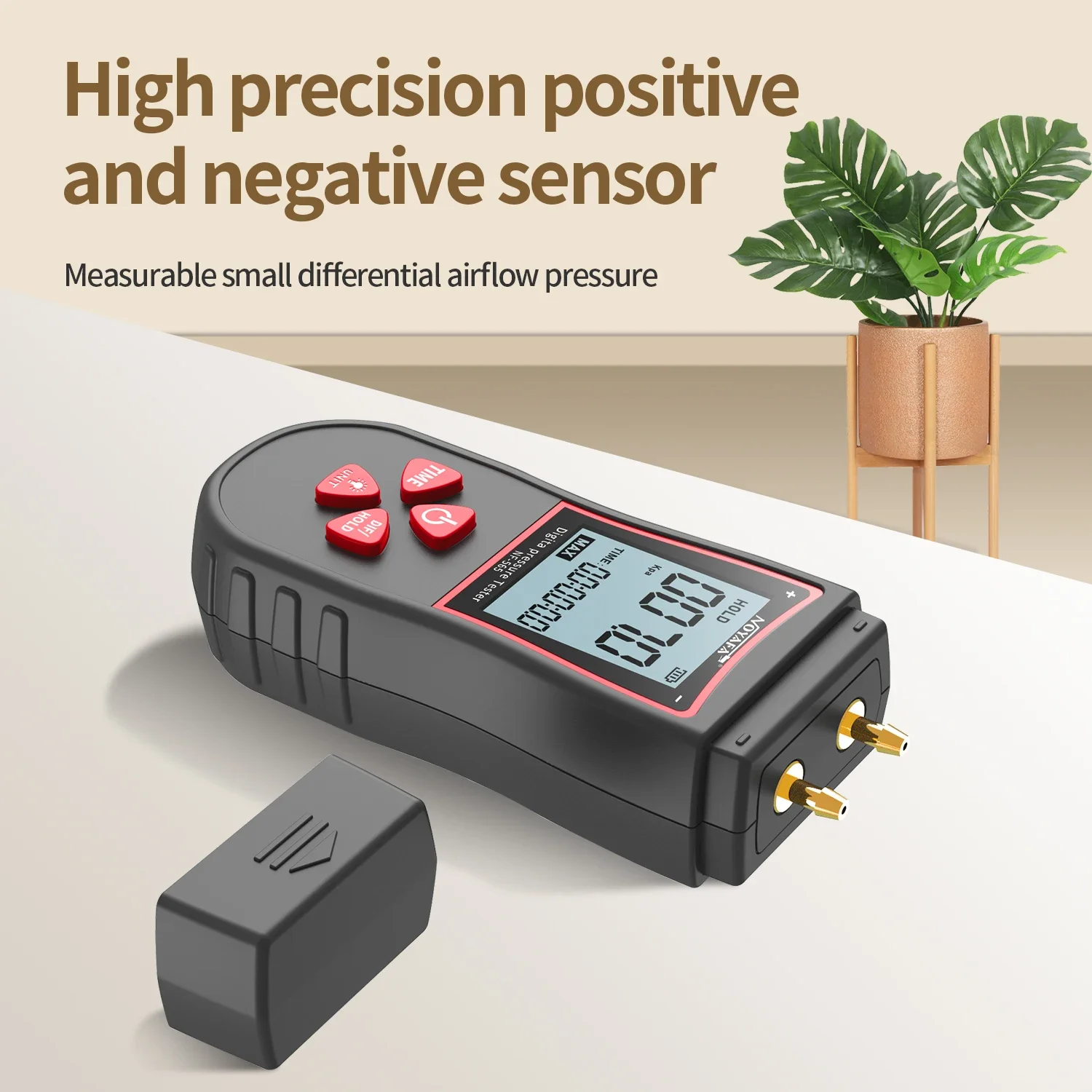 Noyafa Digitale Manometer Luchtdrukmeter NF-565 Drukverschilmeter ± 105 Kpaair Drukmeter Differentiaalmeter Kit