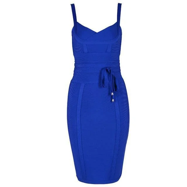 WillBeNice Klassieke Sexy Bodycon Spaghetti Verjaardag Roze Bandage Jurk Voor Vrouwen Riem Sjerpen Trouwjurken Avond Rode Vestidos