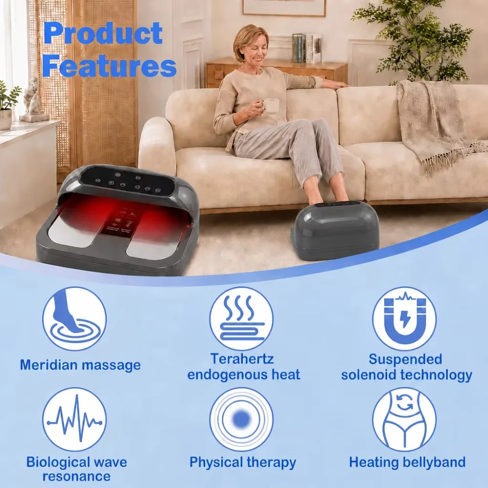 Electric Foot Warmer Massager Machine Magnet Massage Therapy Foot Device