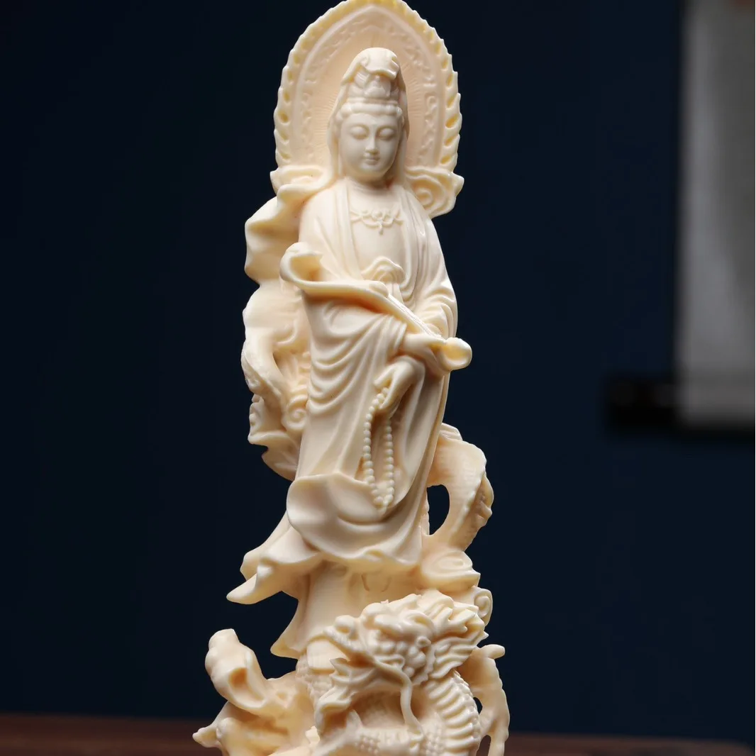 

Cz engraved ruyi royal dragon guanyin bodhisattva buddha statue xuanwu pass wooden crafts ornaments