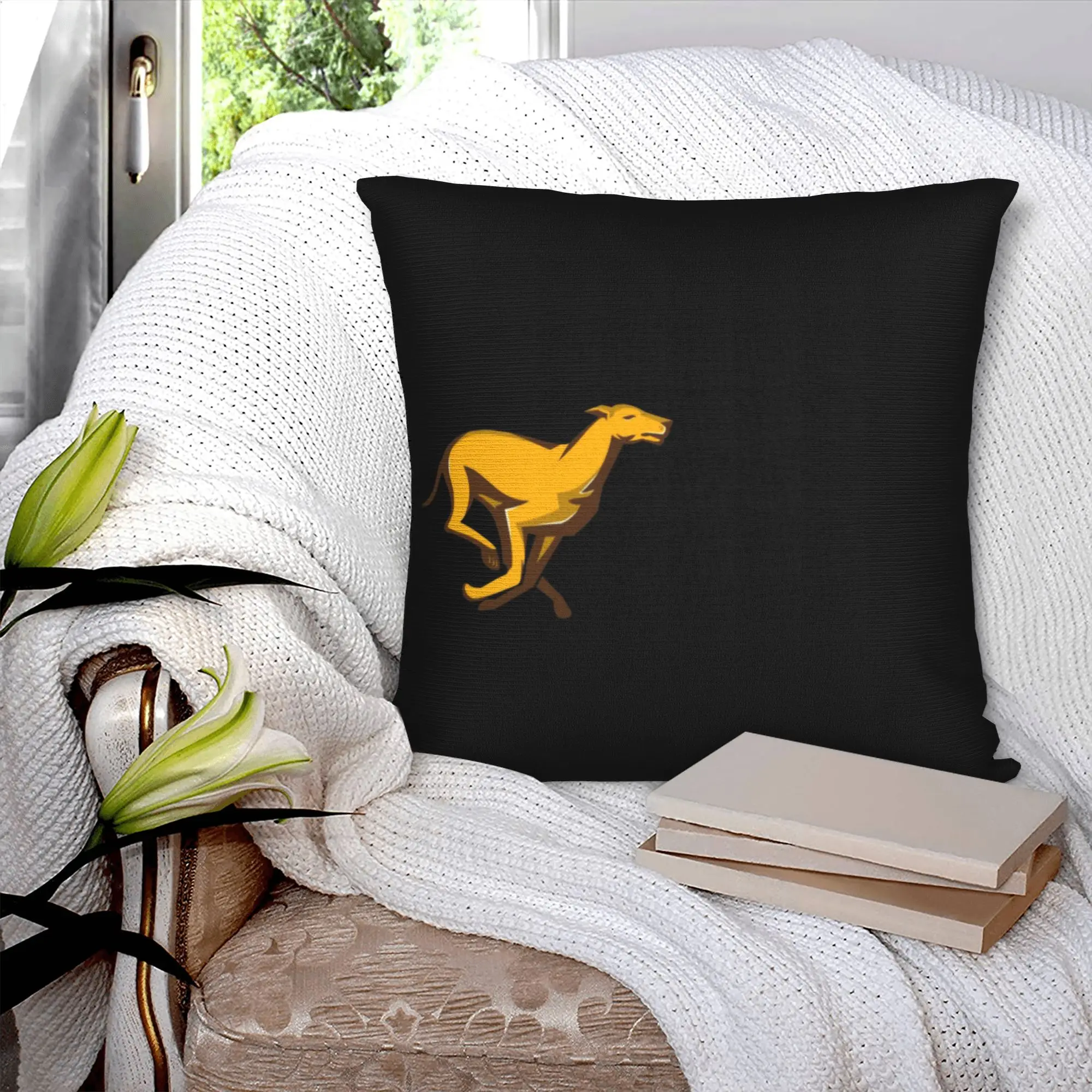 Greyhound Dog Pillow Covers Decor Home Whippet Sighthound Luxury Cushion Cover Velvet Pillowcase