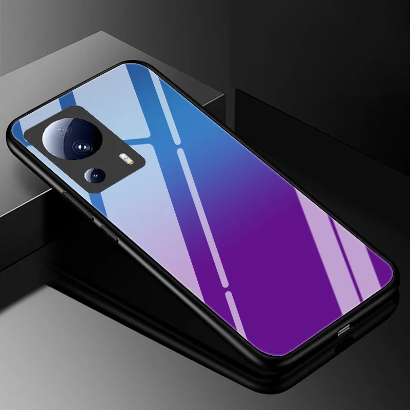 Gradiënt Gehard Glas Case Voor Xiaomi Poco X5 X3 X4 M4 M5 M5S X 3X5 Pro Nfc X5Pro f3 F4 X4 Gt C40 C50 Beschermende Glas Cover