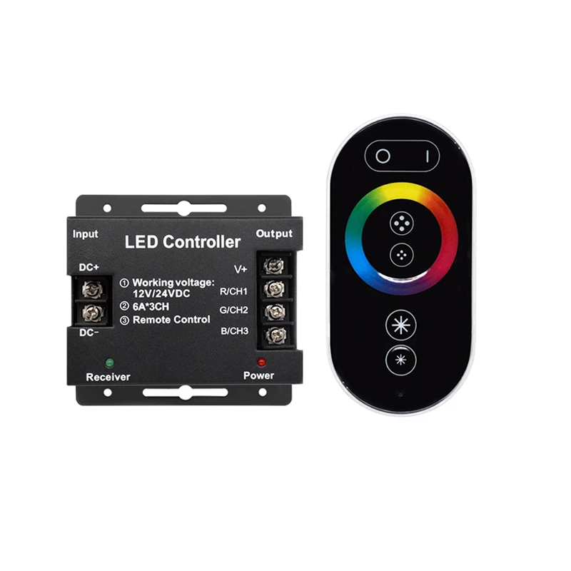 Сенсорный контроллер температуры цвета LEDRGB, контроллер цветной коробки, беспроводной радиочастотный сигнал, RGB контроллер, пульт дистанционного управления