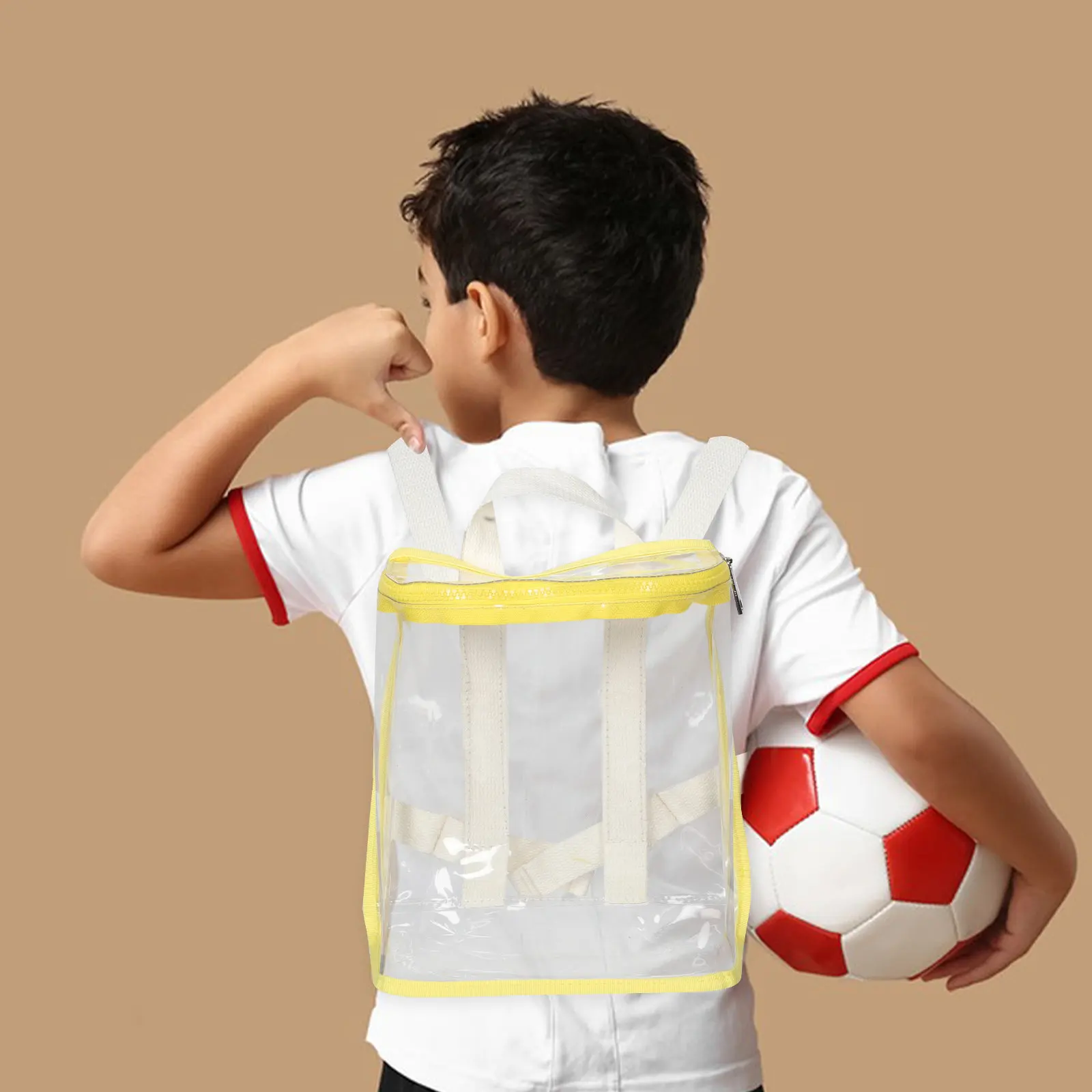 

Transparent Toddler Backpack Stylish PVC Kids School Bag Lightweight Water Resistant Trendy Mini Backpack for Boys Girls Daily