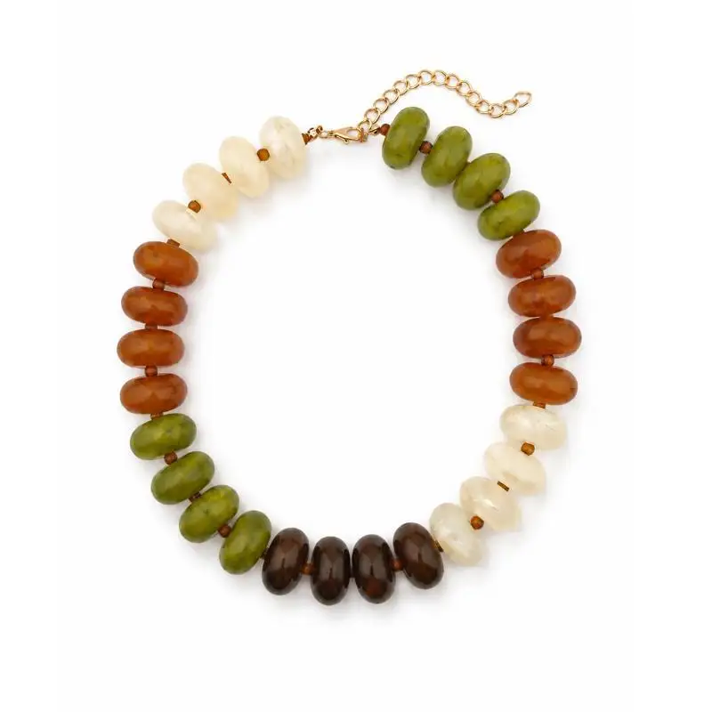 Böhmische kurze Choker-Halskette aus Acrylperlen, Retro-Schmuck in Kontrastfarben für Damen, elegantes Accessoire für Dinnerpartys. – Detail 5