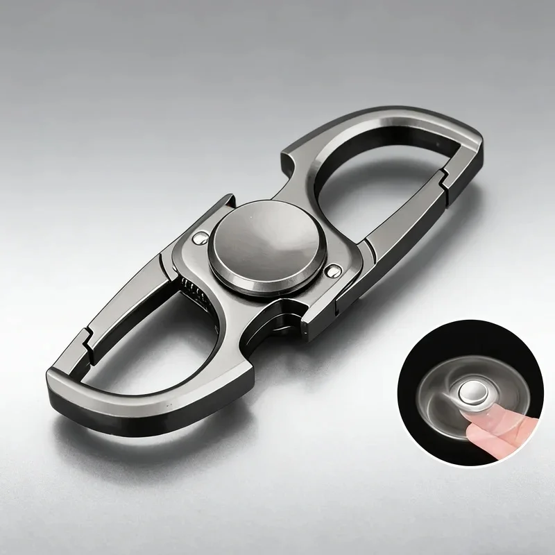 Metal Fingertip Spinner Fidget Toy, Multi-purpose EDC Tool Keychain Bottle Opener, Desktop Anti-Anxiety Stress Relief Toy Gift