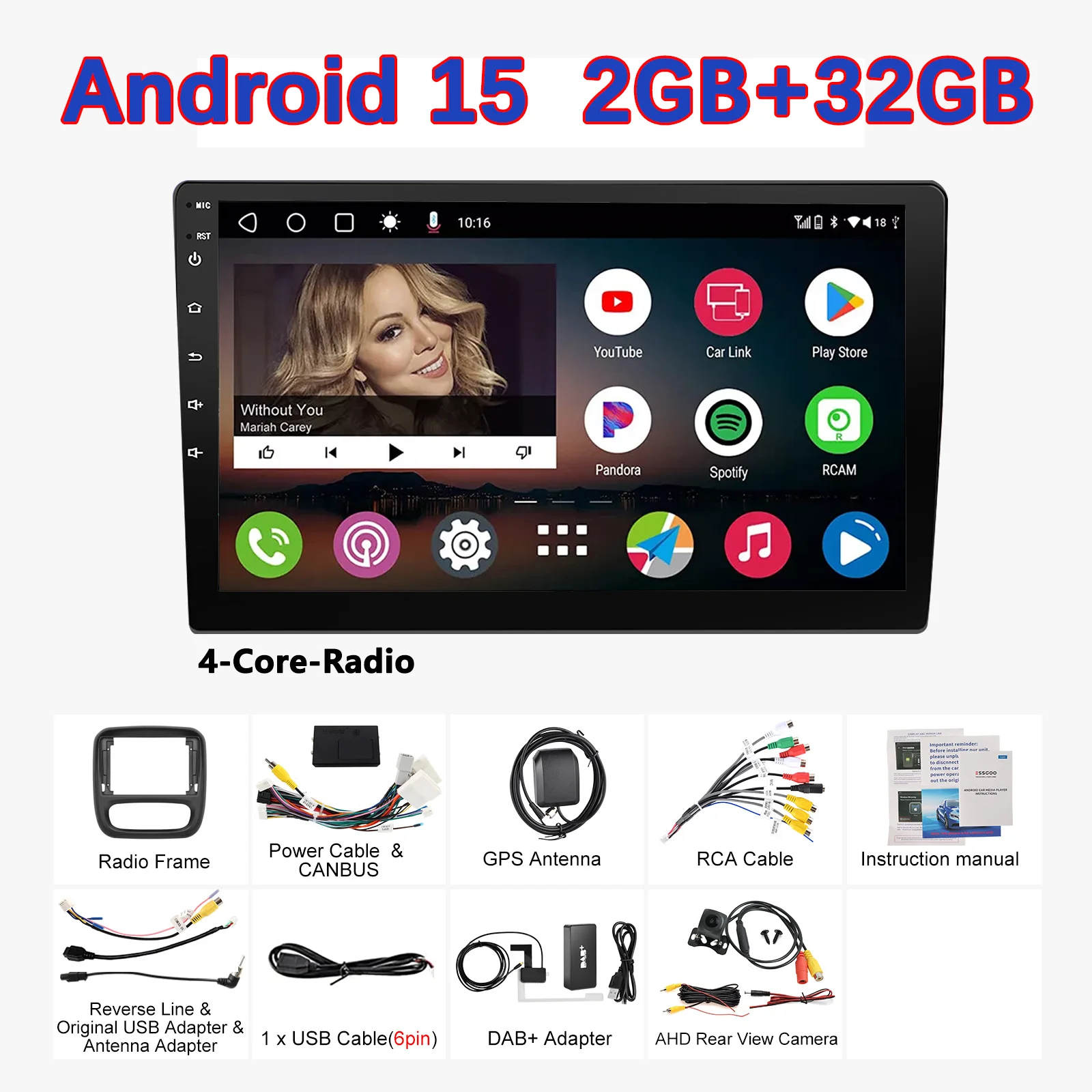 MOPECT autoradio voor Renault Trafic 3 2014-2021 Opel Vivaro B 2014-2018 CarPlay Android Auto Intelligente Systemen