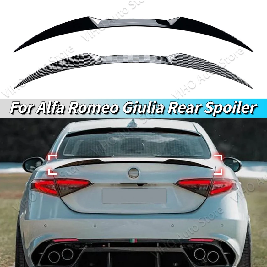 

For Alfa Romeo Giulia Rear Spoiler Car Rear Trunk Spoiler Lip Wing Body Kit Refit Decoration Fixed Wind Wing Gloss Black Tuning