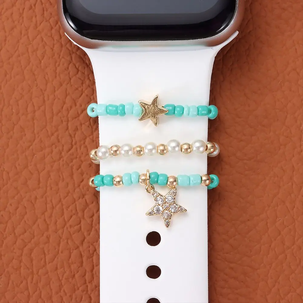 Metal Charms Decorative Ring For Apple Watch Band Diamond Ornament Smart Watch Silicone Strap Accessories For iwatch Bracelet