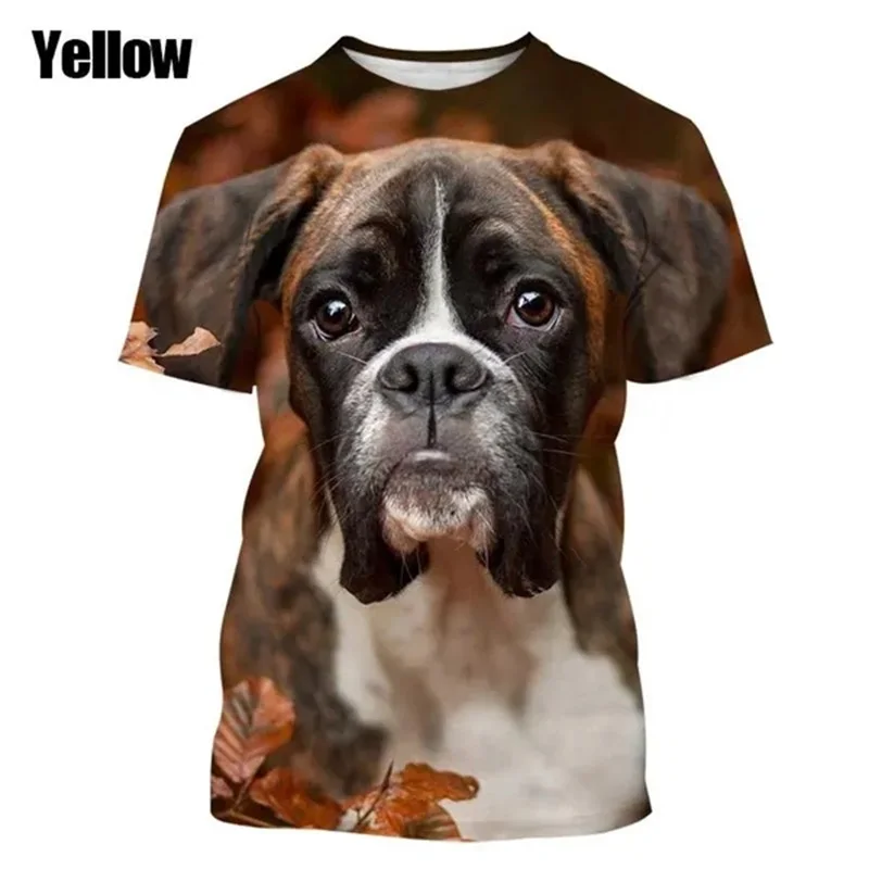 Men\'s Cute Animal Boxer Dog Tshirt Creative Casual Funny Boxer Dog T-Shirt Tops Short Sleeve Plus Size Men Tee Shirt Streetwear