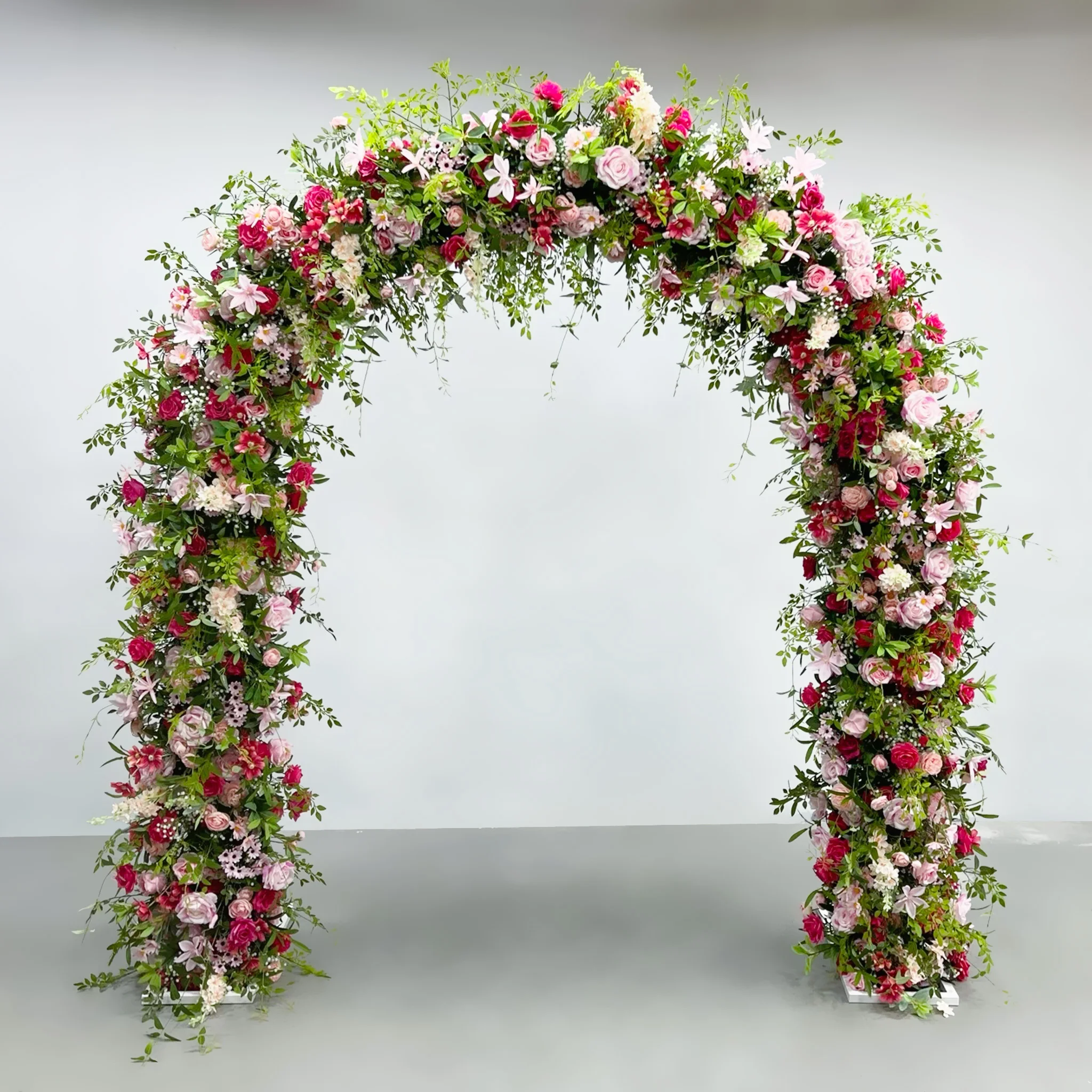

ATV Wedding Backdrop 2*2.4m Pink Artificial Flower Arch Wed Arch For Wedding Decoration