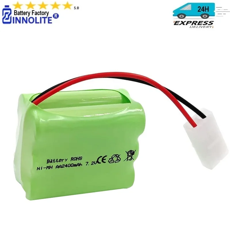 High-Capacity Ni-MH AA 7.2V Rechargeable Battery with Tamiya Plug Replacement for most popular RC Truck, RC Boat, RC Tank