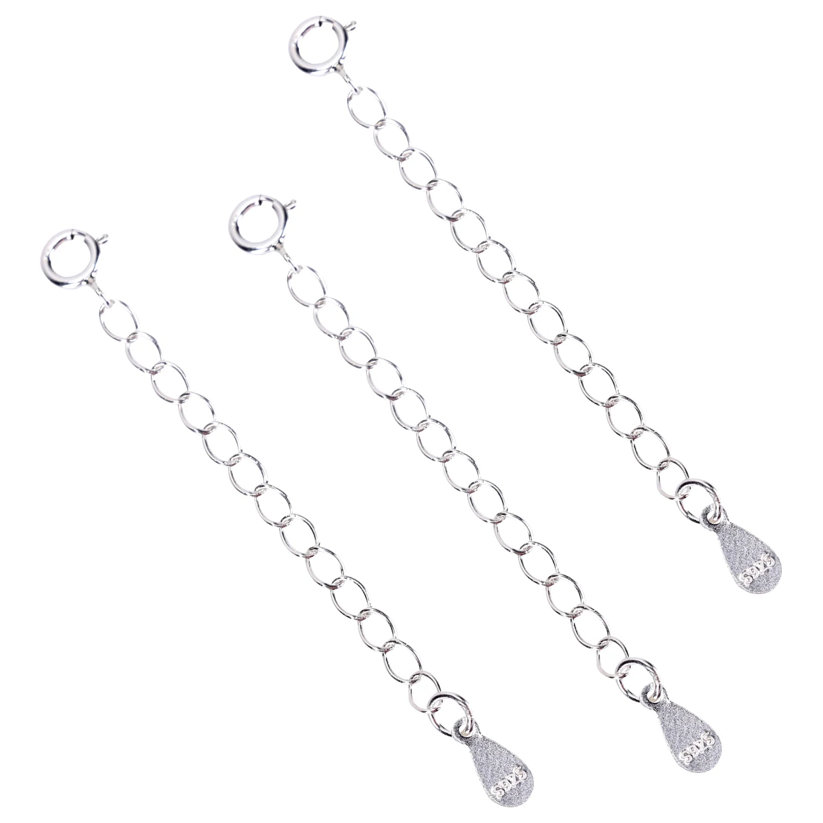 

3 Pcs Extender Chain Accessories for Jewelry Bracelet Silver Non Rust Clasp Heart Tail DIY Luggage Charm Practical Decor