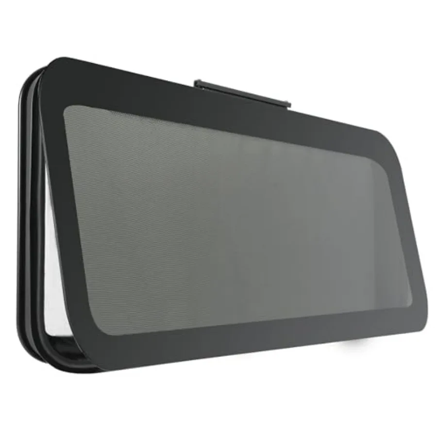 Frameless RV Window 36 W x 22 H Tinted with Net Screen and Trim Ring for 1-1/2 or 1-7/8 Walls DOT Approved