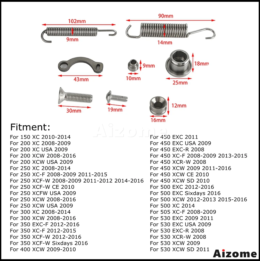 Motorcycle For 150 200 250 300 350 400 450 500 505 530 XC XCW XC-F XCF-W EXC-F EXC EXC-R Kickstand Side Stand Springs Bolts Kit