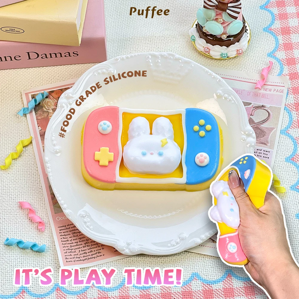 لعبة أرنب إسفنجية من السيليكون للطعام، لعبة طابا إسفنجية مصنوعة يدويًا، لعبة ضغط بطيئة الارتداد، سعيدة #1
