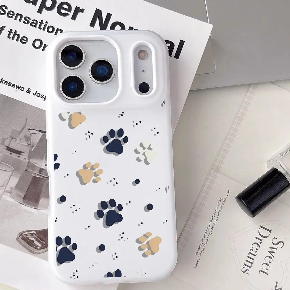 

Cute Puppy Paw Phone Case For iPhone 17 16 15 14 13 12 11 Pro Max Plus Mini Case Clear Jelly Shockproof Soft Cover