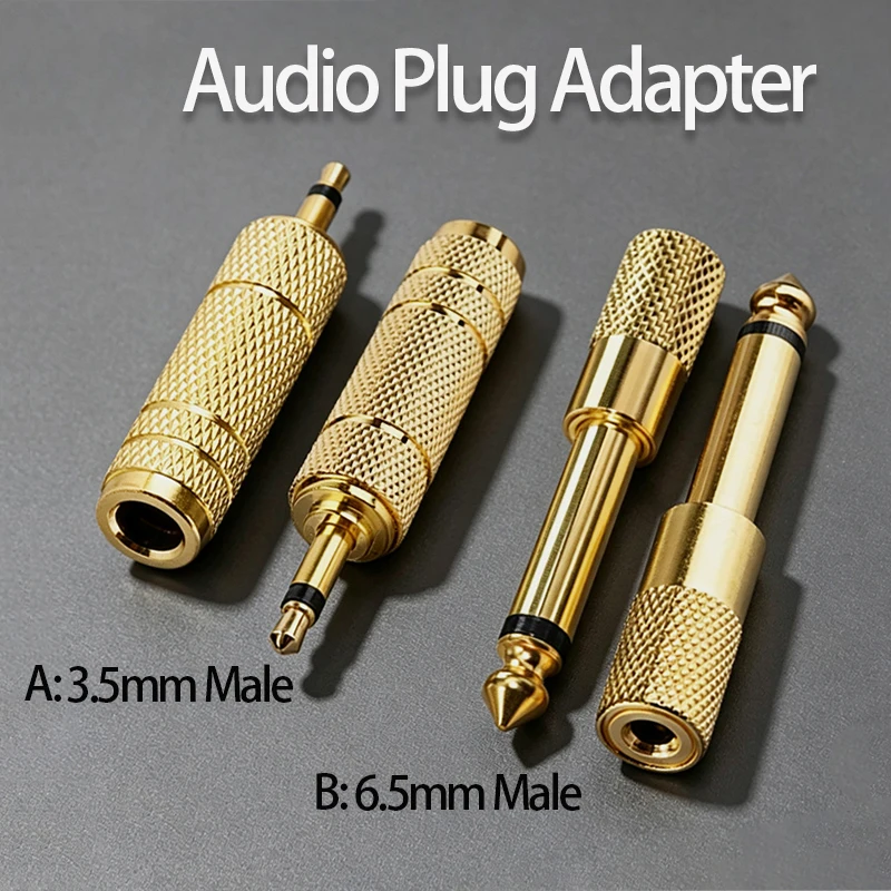 3.5mm to 6.5mm 6.35mm1/4 Inch Male Female Mono Audio Adapter Jack Plug Converter for Microphone Guitar Amplifier Headphon