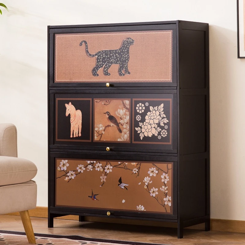 

Stable American solid wood bookcase Display cabinet Locker storage bookshelf Floor to ceiling glass door against wall Living