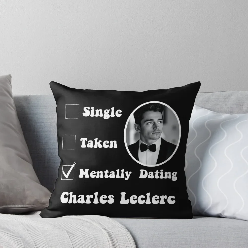 Mentally Dating Charles Leclerc Throw Pillow Decorative Cushion Luxury Cushion Cover Cushions For Sofa Pillow