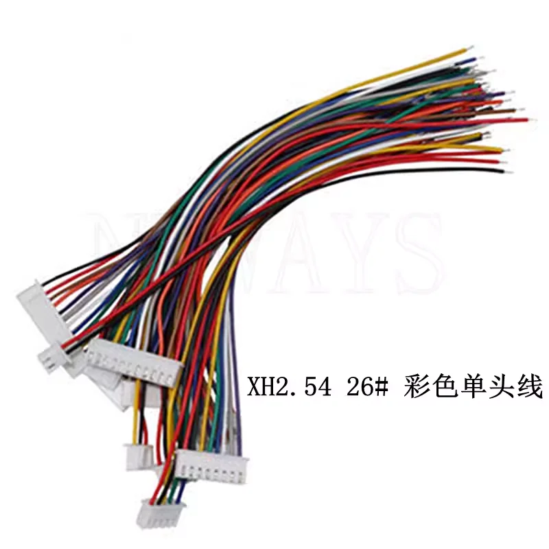 10Pcs 60mm/80mm/250mm/400mm/500mm JST XH 2.54mm Wire Color Cable Connector 2P/3/4/5/6/7/8/9/10/11/12 Pin XH2.54 Pitch Plug 26AWG