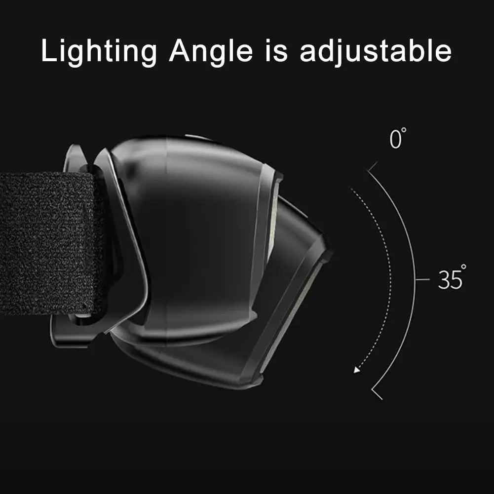 Sensor de led farol recarregável usb-farol de indução para pesca acampamento noite correndo farol com luz vermelha