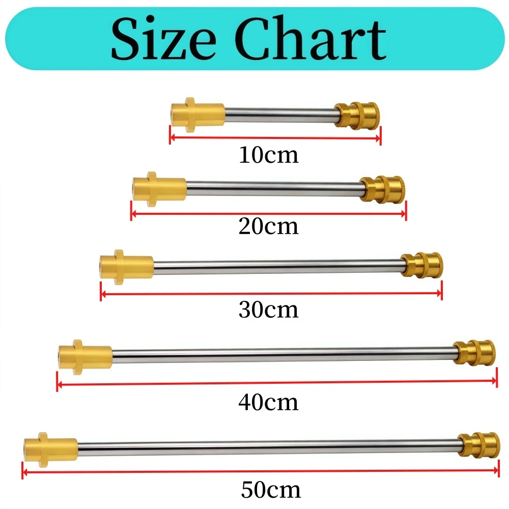 10~50cm 6090psi High Pressure Washer Gun Extension Rod 1/4