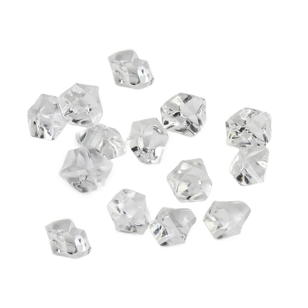 1000 개 11x14MM 투명 아크릴 다이아몬드 크리스탈 얼음 바위 돌 꽃병 보석 창 웨딩 파티 장식 색종이 테이블 분산 비즈