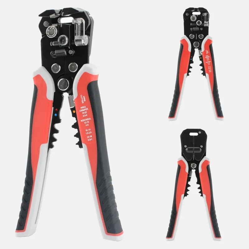 Automatic Wire Stripper Cutter Crimper Pliers 3-in-1 Multifunctional Electrician Hand Tool for Cable Cutting Wiring Installation