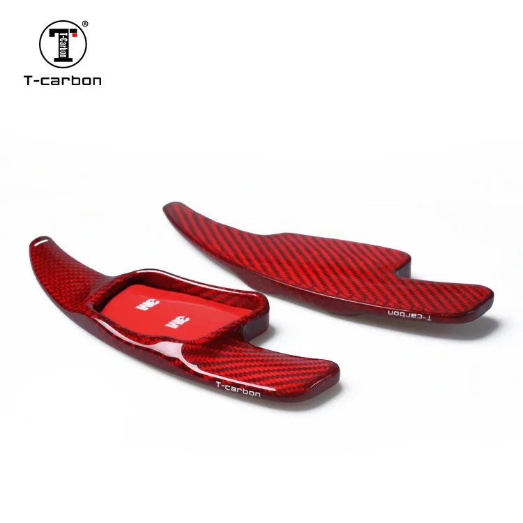 T-carbon Car Interior Accessories Glass  Fiber Steering shift paddles Fit For   A6L new